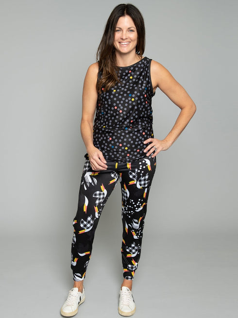 The Tie Back Tank - Toucan / Mini Dot